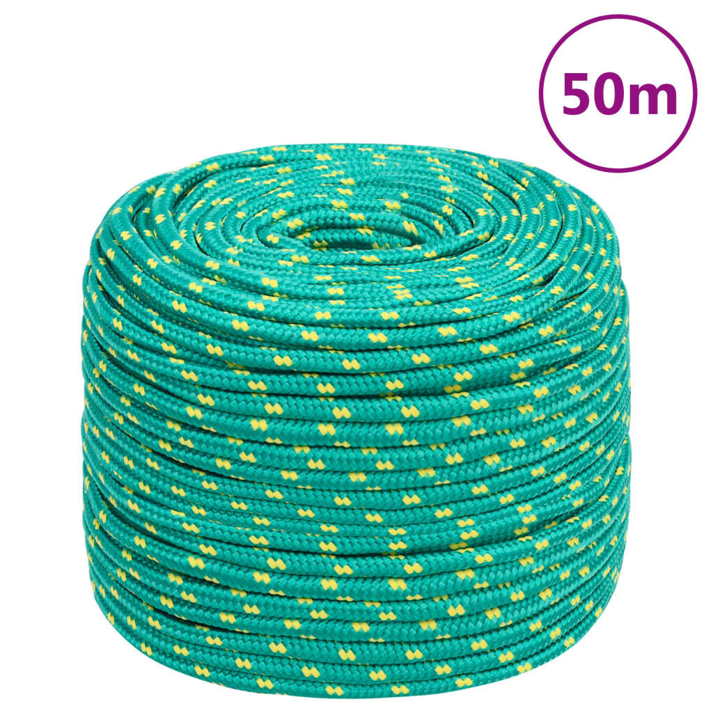 vidaXL Cuerda de barco polipropileno verde 6 mm 50 m