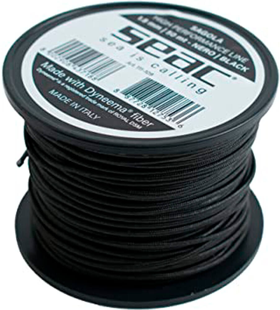 Seac bobina de linea  50 mt 18 mm dyneema ne Negro (UNICA)