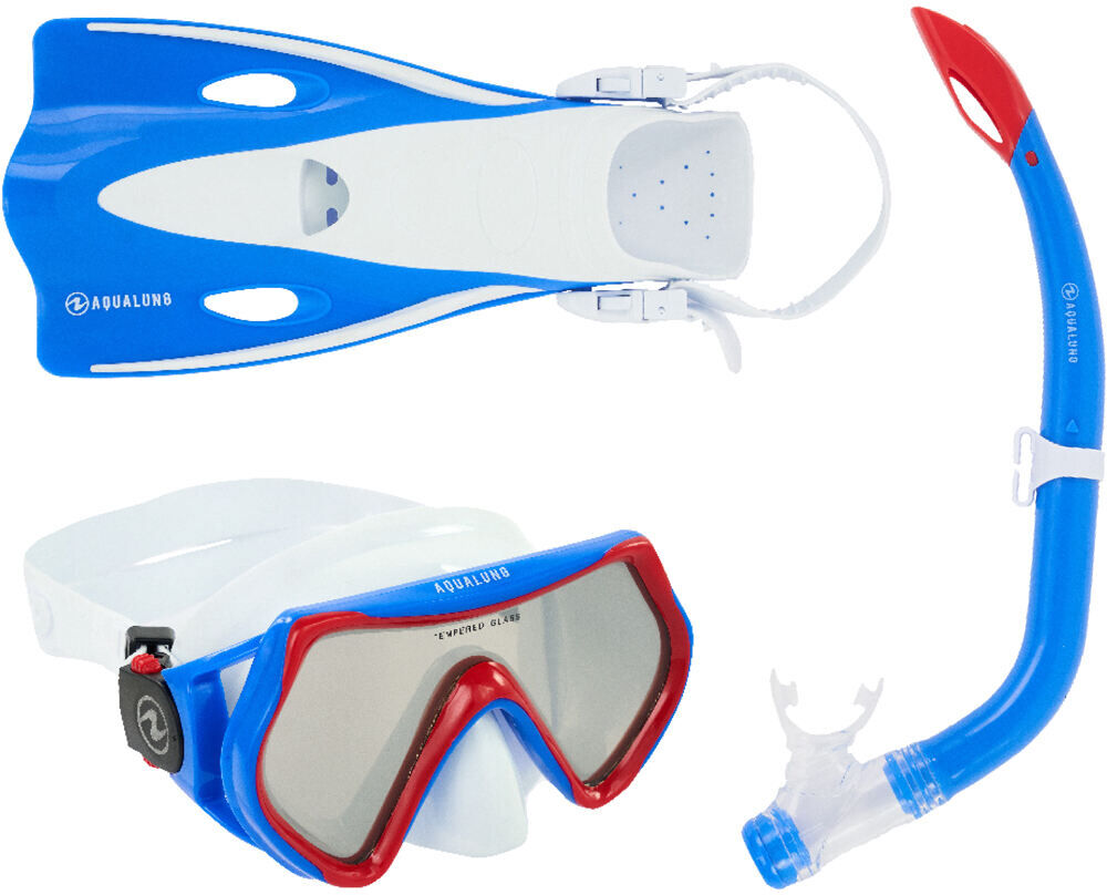 Aqualung hero set junior kit gafastubo y aletas snorkel niño Blanco (L)