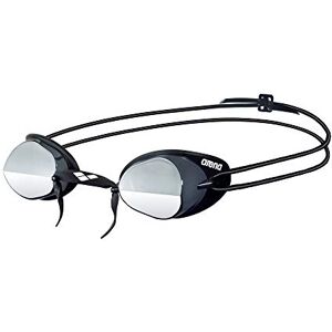 ARENA Swedix Mirror Anti-Fog Wettkampf Schwimmbrille Unisex für Erwachsen, Schwedische Schwimmbrille mit Verspiegelten Split-Lens Gläsern, UV-Schutz, 4 Austauschbare Nasenstege