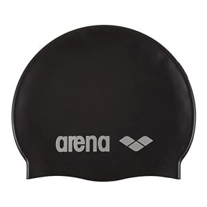 ARENA Unisex Classic Silicone Swimming Cap, Reinforced Edges, Less Slipping, Soft, black