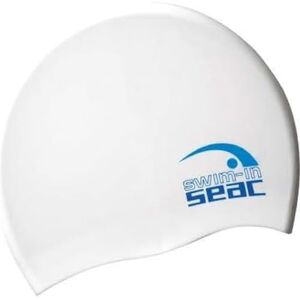 SEAC Silicone Bonnet de Bain en Silicone pour la Natation dans la Piscine, idéal pour Homme et Femme Blanc - Publicité