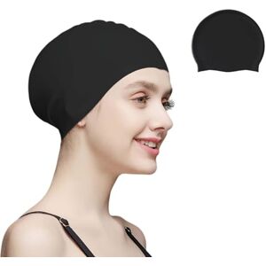 Dinghaole Bonnet de Bain Classique en Silicone pour Hommes et Femmes, Bonnet de Bain Unisexe avec Bord renforcé, Doux, Durable et Extensible (ferreux) - Publicité