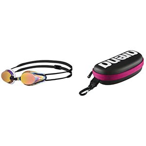 arena Tracks Mirror Lunettes de piscine Mixte Adulte, Blanc/Cuivre/Noir, Taille Unique & Étui à Lunettes de Natation, Unisexe, Noir/Blanc/Fuchsia, Taille Unique - Publicité