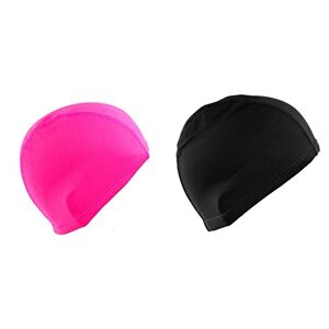 Generic Lot de 2 bonnets de bain pour cheveux longs Unisexe Avec oreille 3D En silicone durable Pour femmes, hommes, adultes, adolescents, enfants Simple Noir Taille unique - Publicité
