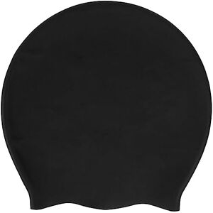 PLABBDPL 1 Pcs Bonnet de Bain en Silicone pour Cheveux Longs, Protection auditive, Revêtement Ripstop pour Le Confort et la résistance au Glissement, Bonnets de Bain pour Hommes et Femmes（Noir） - Publicité