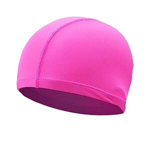 Generic Bonnet de bain en tissu unisexe pour cheveux longs/courts Anti-bruit Pour homme et enfant Ceinture de natation aquatique (rose, taille unique) - Publicité