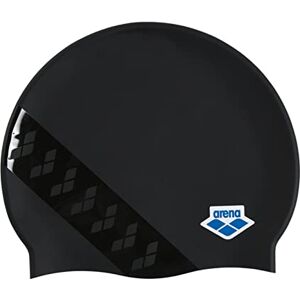 Arena Icons Team Stripe Bonnet de Bain Unisexe en Silicone pour Adultes, entraînement et Course, 100% Silicone, Infroissable, Noir - Publicité