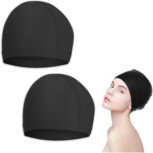 Comioke 2 Pièces Bonnets de Bain Élastiques Bonnet de Natation en Tissu Confortable Bonnets de Piscine Légers pour Femmes Hommes Enfants en Nageant Bonnets de Bain Élastique - Publicité