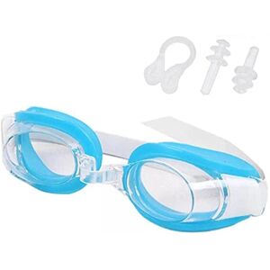 WAITLOVER Lunettes de natation étanches et anti-buée pour homme et femme Large avec clip réglable Bouchons d'oreille et nez B9J8 Protection UV - Publicité