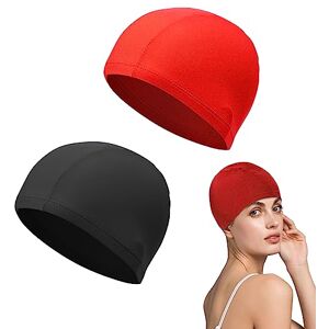 KARELLS Bonnet Piscine, Bonnet De Bain Femme, 2 Pièces Bonnet de Natation, Touca Piscina, Bonnet de Bain Piscine, Bonnet de Bain Tissu Polyester, Bonnet de Bain, pour Hommes Femmes, Adulte - Publicité