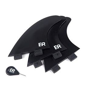 Eisbach Riders FCS Surfboard Thruster Fin Set with Fin Key Dérives pour Planche de Surf et Sup Size G5 Medium (Noir) - Publicité