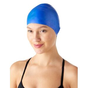 Amazon Basics Lot de 2 bonnets de bain unisexes en silicone infroissable, Noir/Bleu - Publicité
