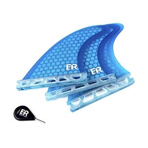Eisbach Riders Future Surfboard Thruster Fin Set Fibreglass Honeycomb with Fin Key Dérives pour Planche de Surf et Sup Size G5 Medium (Bleu) - Publicité