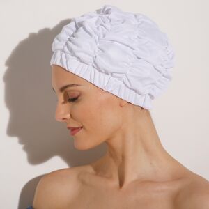 Bonnet de bain fantaisie femme - BlancheportePratique et feminin le bonnet de bain a fronces. Ideal pour ne pas se mouiller les cheveux !TUBlanc