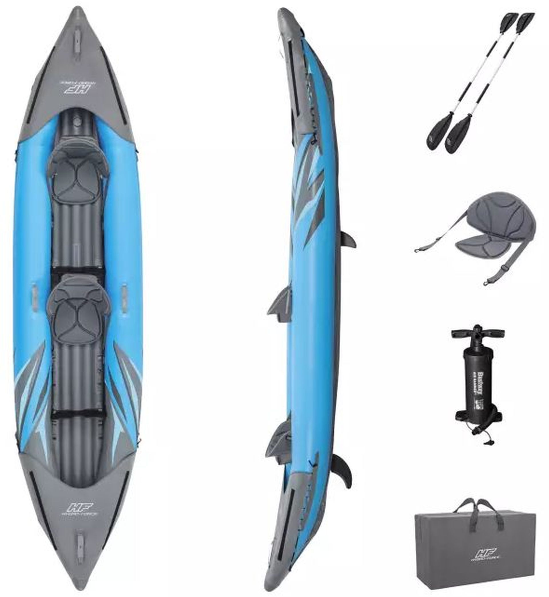 BESTWAY Hydro-Force Surge Elite X2 Kayak gonflable 2 places, 382 x 94 x 42 cm 65144