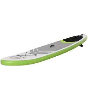 Homcom Tavola SUP Gonfiabile con Accessori Inclusi, Stand Up Paddle per Adulti e Teenager, 305x75x15cm Verde e Bianco