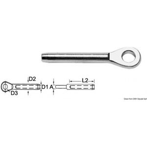 Osculati Terminale a pressare in acciaio inox Terminale inox occhio Ø 8 mm