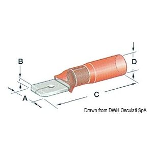 Osculati Faston preisolati con termoretraibile a tenuta stagna da 6,3 mm Faston stagni maschio