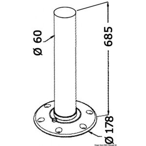 Osculati Gamba tavolo in alluminio Colonna Tread Lock 685 mm