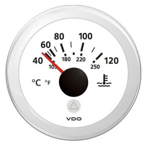 VDO Indicatore temperatura acqua 40°-120° Ø 52 mm. 12/24 V Bianco