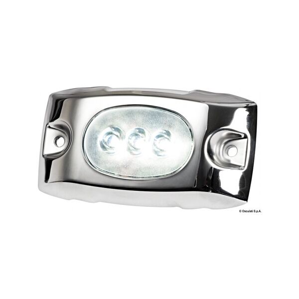 osculati luce subacquea led per carena / specchio di poppa luce subacquea led blu con cover inox 12/24v