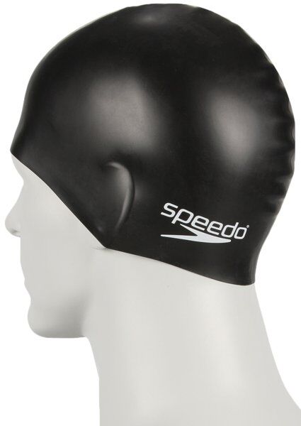 Speedo Plain Moulded Silicone - cuffia - bambino Black