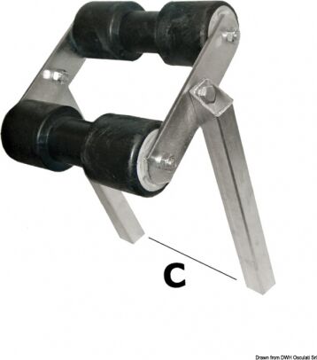 Osculati Staffa con 2 rulli universale basculante 222 mm.