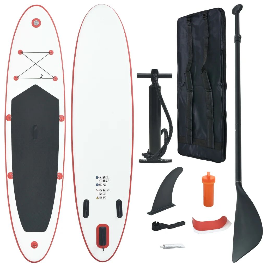 vidaXL Stand-up paddleboard opblaasbaar rood en wit