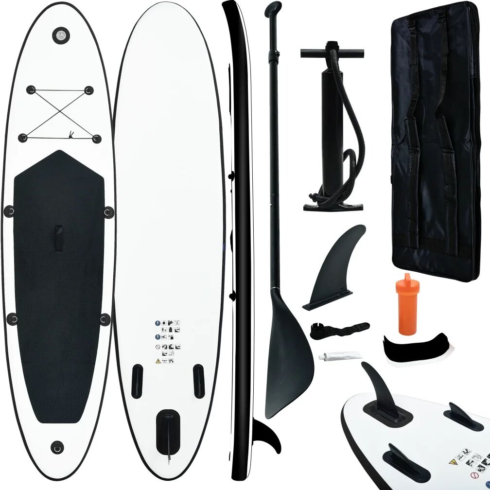 vidaXL Stand-up paddleboard opblaasbaar zwart en wit