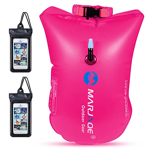 flintronic Zwemboei 20 liter, waterdichte zak, veiligheid zwemmen, open water en triatlon zwemboei voor zwemmen, buoy voor zwemmen, boottochten (met 2 waterdichte telefoontassen)