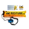 Restube Extreme Wildwater starterset, zwemboei voor ruwe omstandigheden, bevat één pull opblaasbare open water zwemboei, 2 reserve CO2-cartridges en reflecterende tape