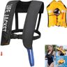 KeyoGoS Reddingsvest volwassene, reddingsvest, reddingsvest tiener, reddingsvest volwassene, automatisch opblazen reddingsvest, drijfhulp, zwemmen live jas voor watersport (zwart)