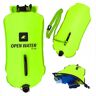 OpenWater opblaasbare zwemboei XL grote veiligheidsboei met opbergvak 28L neon groen