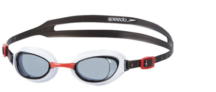 Speedo aquapure bril rubber one size wit/rood - Rood