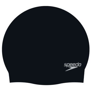 Speedo Plain Moulded Silicone Cap Black OneSize, Blk Mop