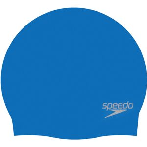 Speedo Plain Moulded Silicone Cap Neon Blue OneSize, Blue Mop