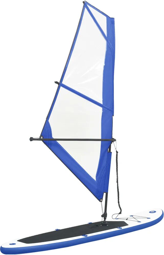 vidaXL Conjunto prancha paddle SUP insuflável c/ vela azul e branco