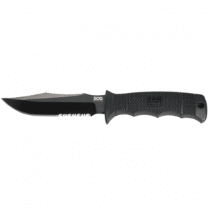 SOG Seal Pup Elite Blk TiNi Part Serr Kydex