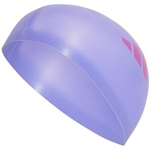 Unisex adidas 3-Stripes Swim Swimming Cap, violet fusion/pink fusion, One size