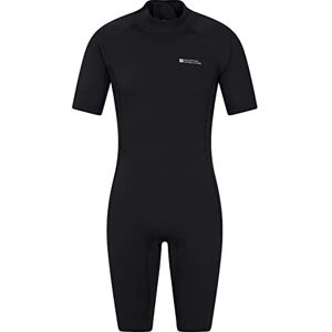 Mountain Warehouse Shorty Mens Wetsuit – 2.5mm Thickness, Neoprene Contour Fit One Piece Surf Suit - - Perfect for Spring Summer & Outdoors Jet Black S-M