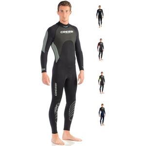 Cressi Men's Morea Man 3mm Premium Neoprene Full Length Wetsuit, Black/Grey/Silver, XL UK