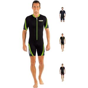 Cressi Playa Man Wetsuit 2.5 mm, Men's High Stretch Neoprene Shorty Wetsuit, Black/Lime, XXXXL/8