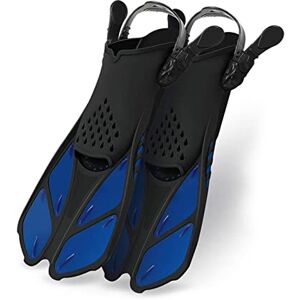 Leprem Scuba Diving Tank Adjustable Short Adult Snorkel Foot Swimming Flippers Fins Beginner Water Sports Equipment Portable Diving Flippers Men Portable Mini Scuba Tanks ( Color : Blu , Size : L/XL )