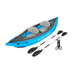 Bestway Hydro-Force Cove Champion X2 Kayak Inflatable Boat Set with Hand Pump, Paddles, Seats, Fins and Storage Bag Two Seater