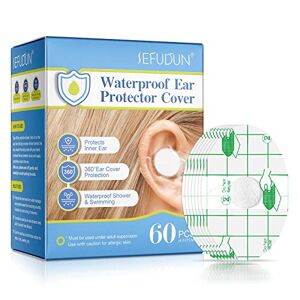 Generic Waterproof Ear Protection Sticker, 60PCS Ear Covers for Shower,Ear Protectors Waterproof Disposable Ear Covers for Shower and Swimming,Surfing Snorkeling and Other Water Sports Protects Inner Ear