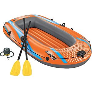 Bestway Inflatable Boat, Kondor 2000, 2 Person, Raft Set with Oar and Pump, Heavy Duty Handles and Interlocking Valves, 6.5” x 42”, 1.96m x 1.06m