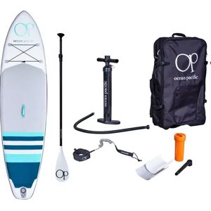 Ocean Pacific Malibu All Round 10'6 Inflatable Paddle Board (White/Grey/Teal)  - White;Grey;Teal