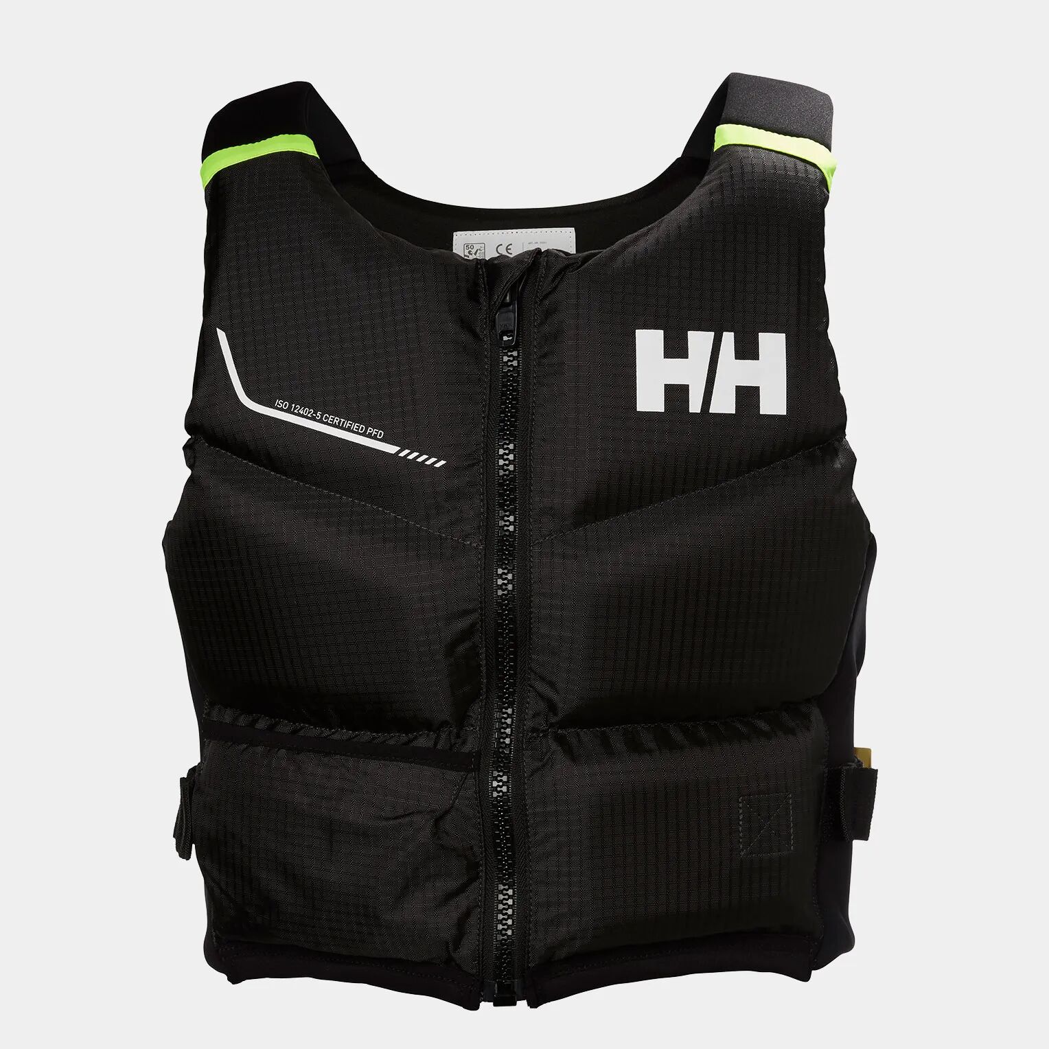 Helly Hansen Rider Stealth Zip - Low-Bulk Snug-fit Unisex Life Vest Black 70/90KG - Ebony Black - Unisex