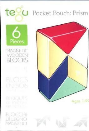 tegu Magnet-Bausteine PRISMA 6-teilig aus Holz in pastell